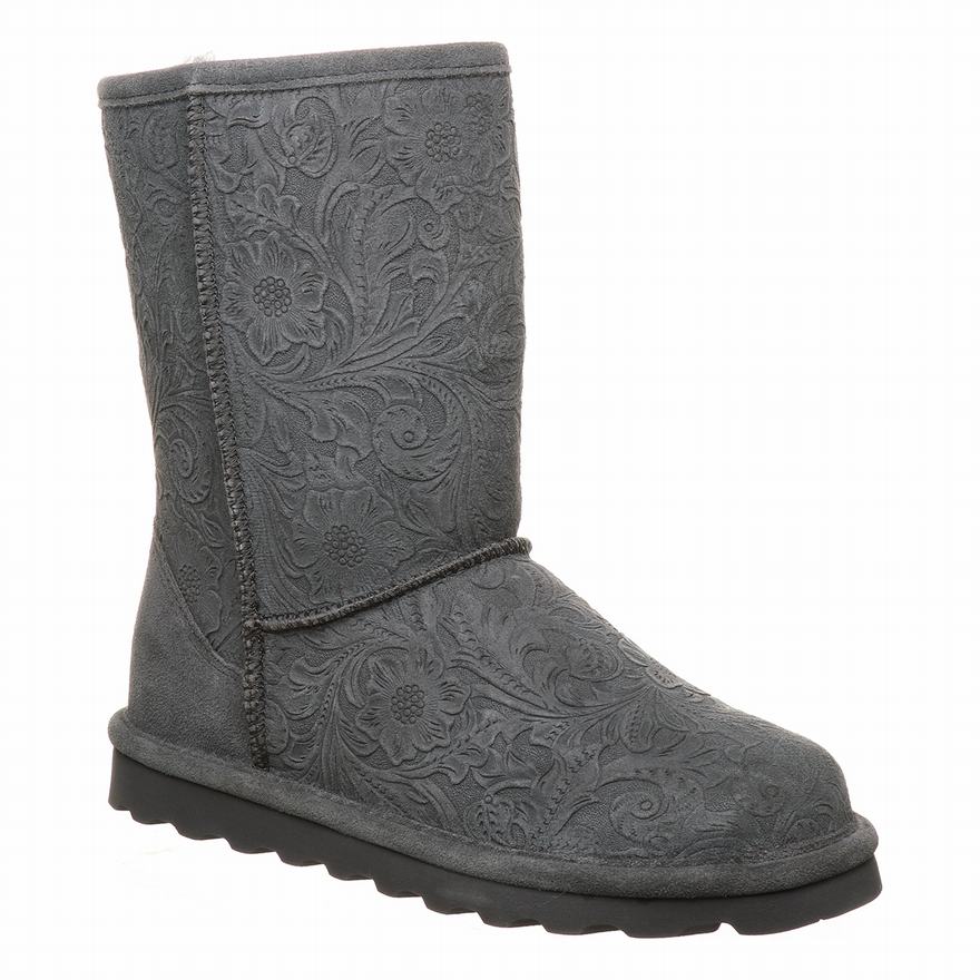 Bearpaw Eliana Short Boots UK - Women's Boots Deep Grey ||MNYUVW-894||